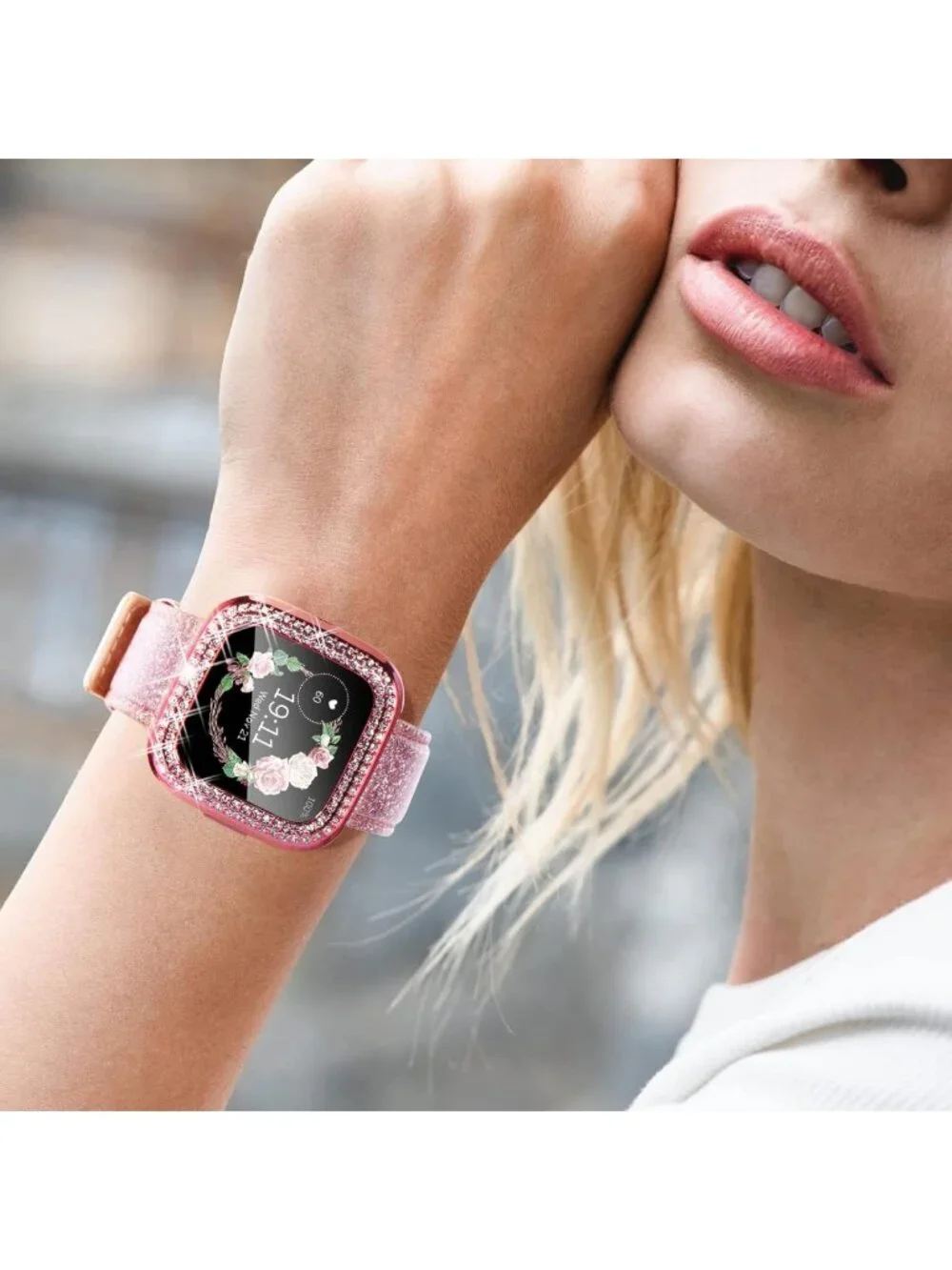 10 Pack Soft TPU Screen Protector Case for Fitbit Versa 2 - Bling Crystal Bumper